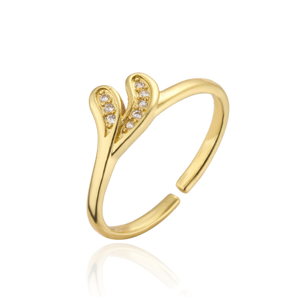 Minimalist Geometric Gold Plated Brass Ring for Women