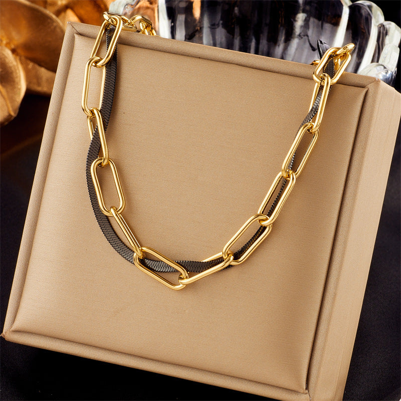 Vintage-Inspired Butterfly Pendant Necklace with Rhinestone Inlay on Stainless Steel Chain for Women