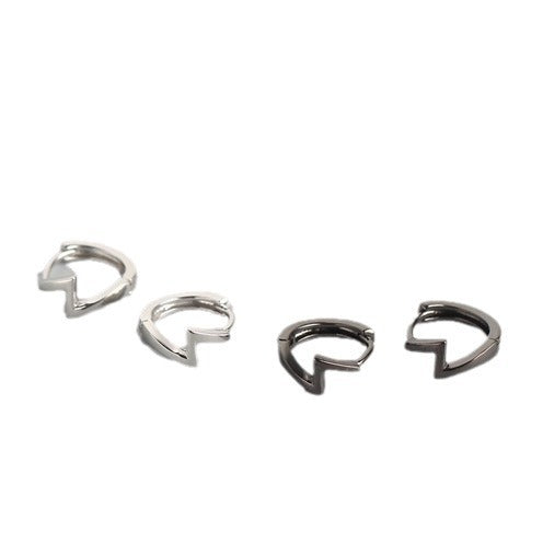 Minimalist 925 Sterling Silver Geometric Cross Polished Hoop Earrings