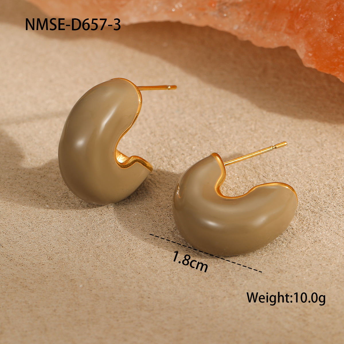 Pendientes minimalistas de acero inoxidable geométricos en forma de U con acabado chapado para mujer