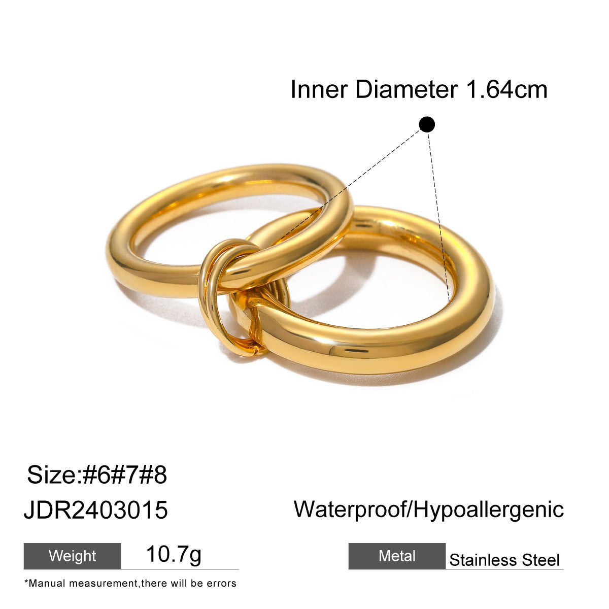 Two-Tone Round Geometric Plated Stainless Steel Earrings for Women