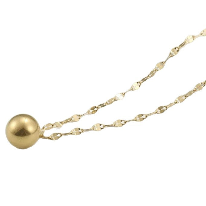 Minimalist Round Plated Titanium Steel Bead Necklace for Women