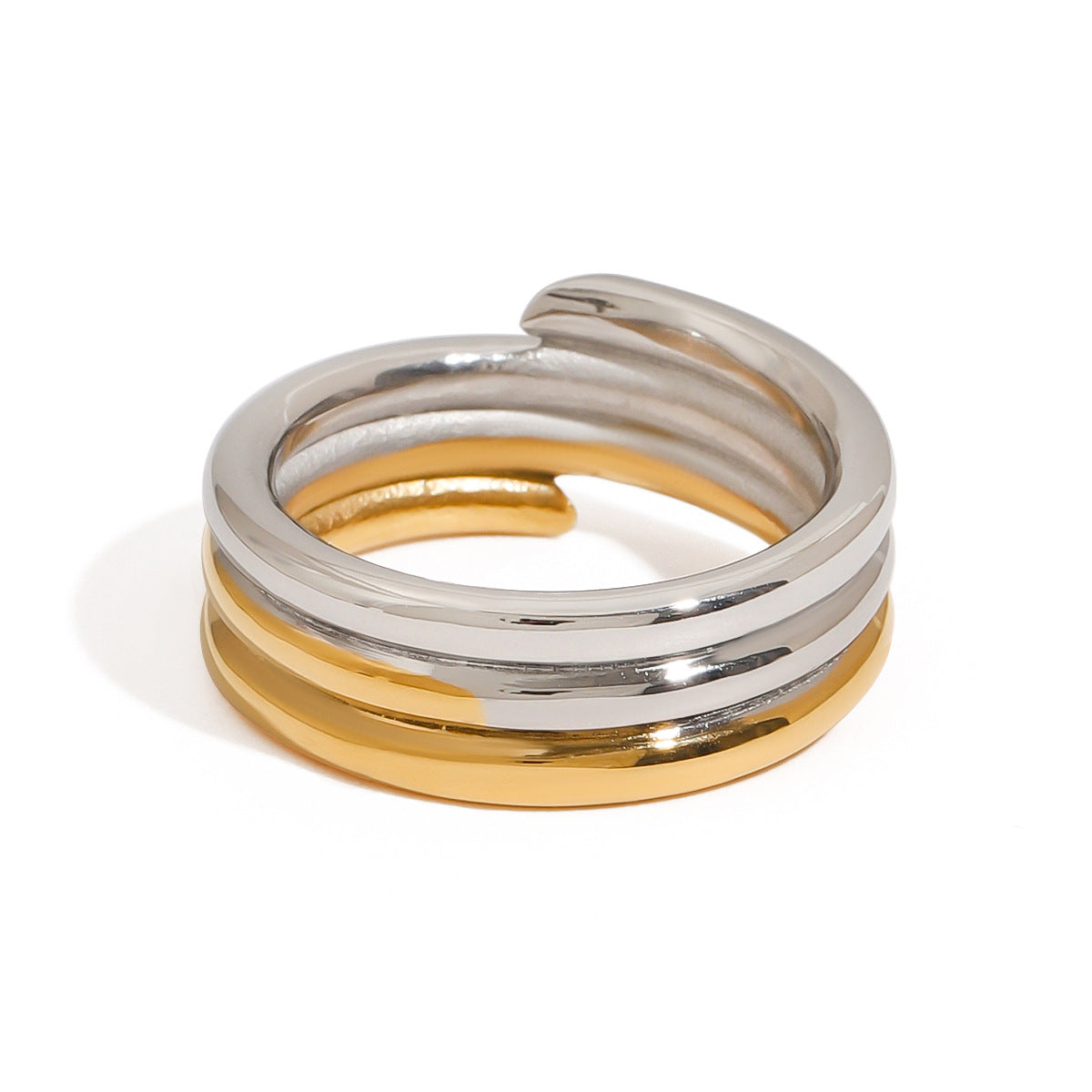 Anello placcato in acciaio inossidabile e titanio con forma geometrica per donna, gioielli minimalisti per il pendolarismo alla moda