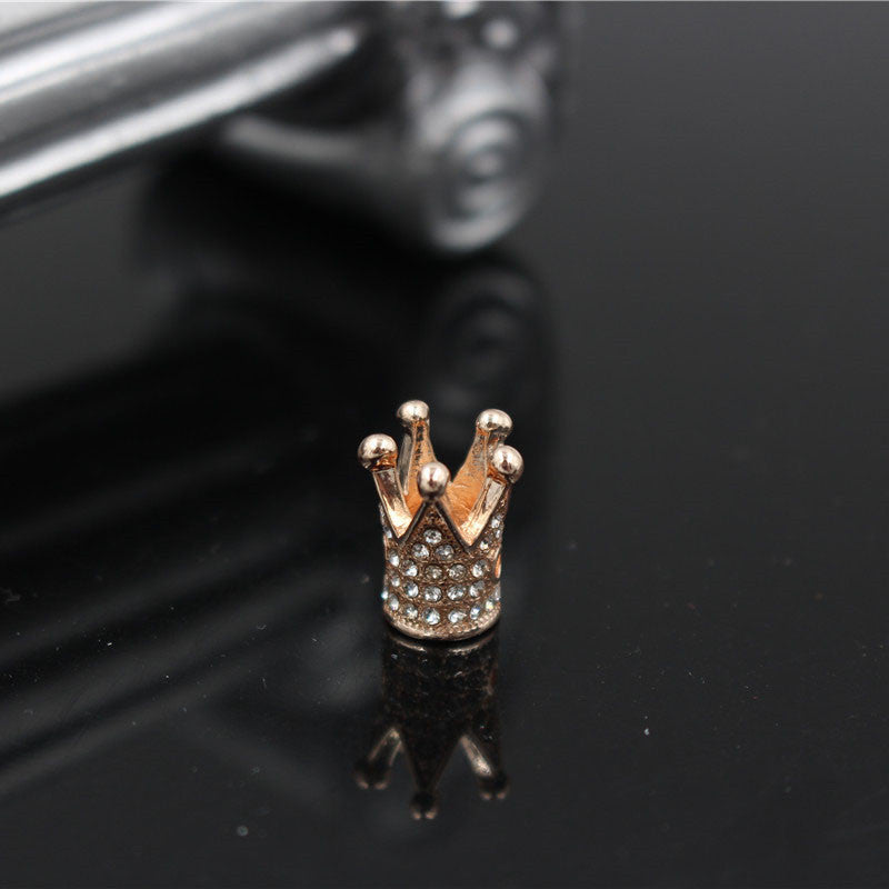 Minimalist Alloy Rhinestone Crown Charm Bar for DIY Jewelry Making