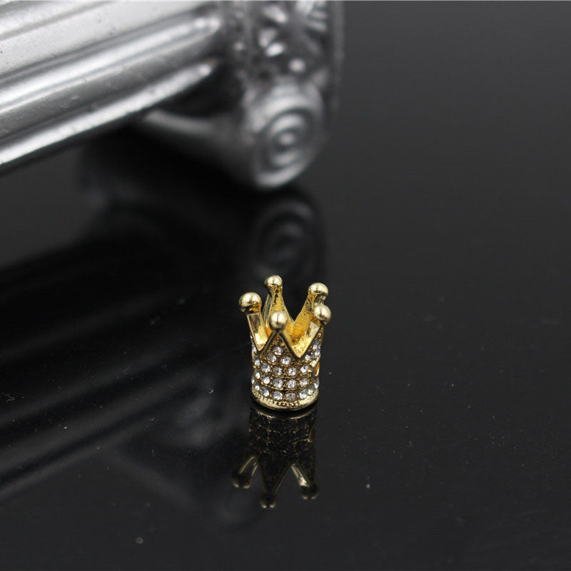 Minimalist Alloy Rhinestone Crown Charm Bar for DIY Jewelry Making