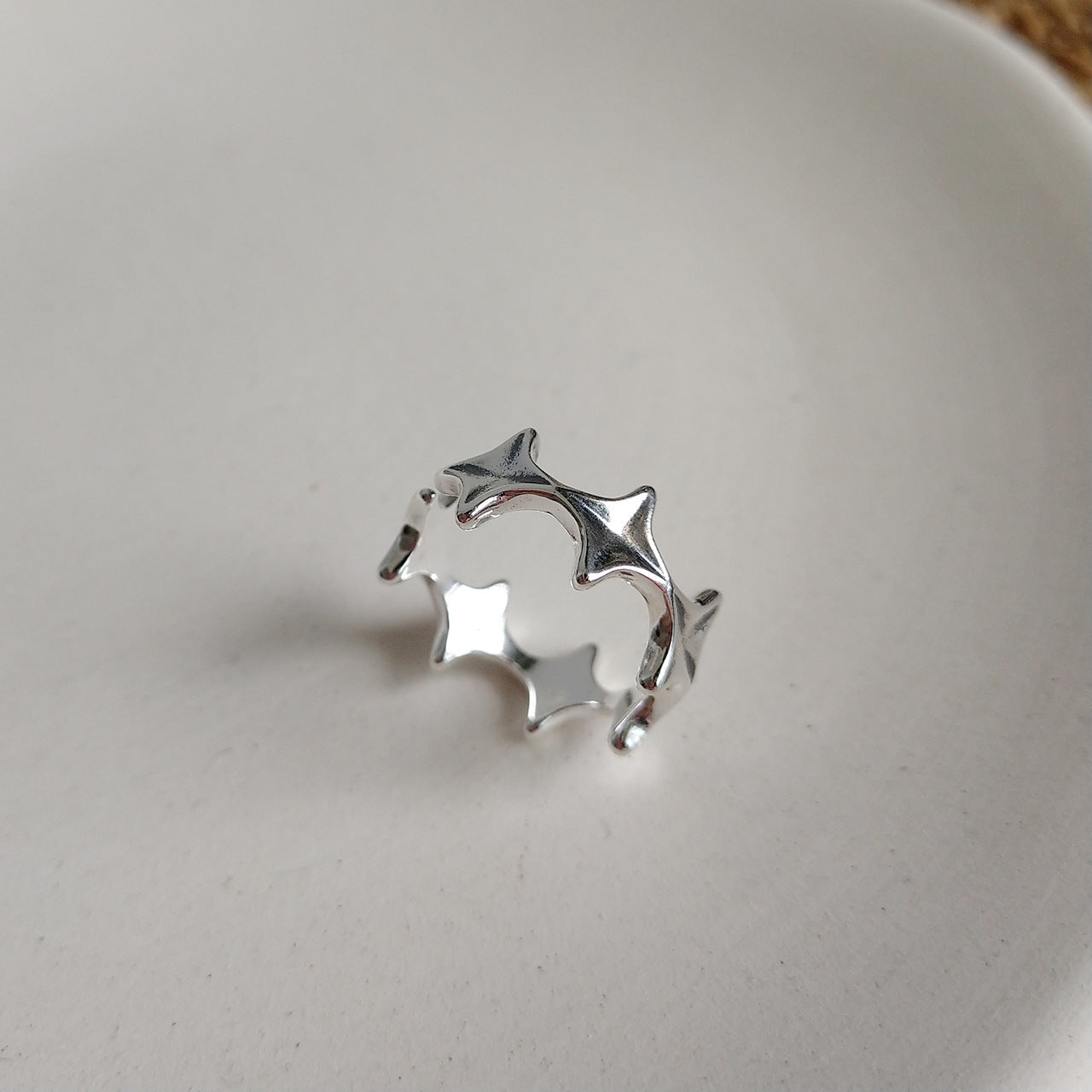 Vintage Sweet 925 Sterling Silver Star Ring for Women