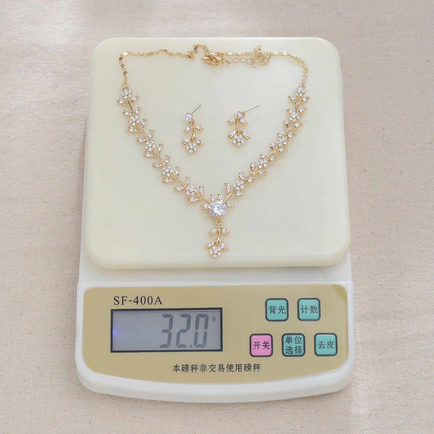 Dulce y Elegante Conjunto de Collar y Pendientes de Aleación con Circonita Cúbica Incrustada y Cadena Singapur para Mujer Joyería de Boda
