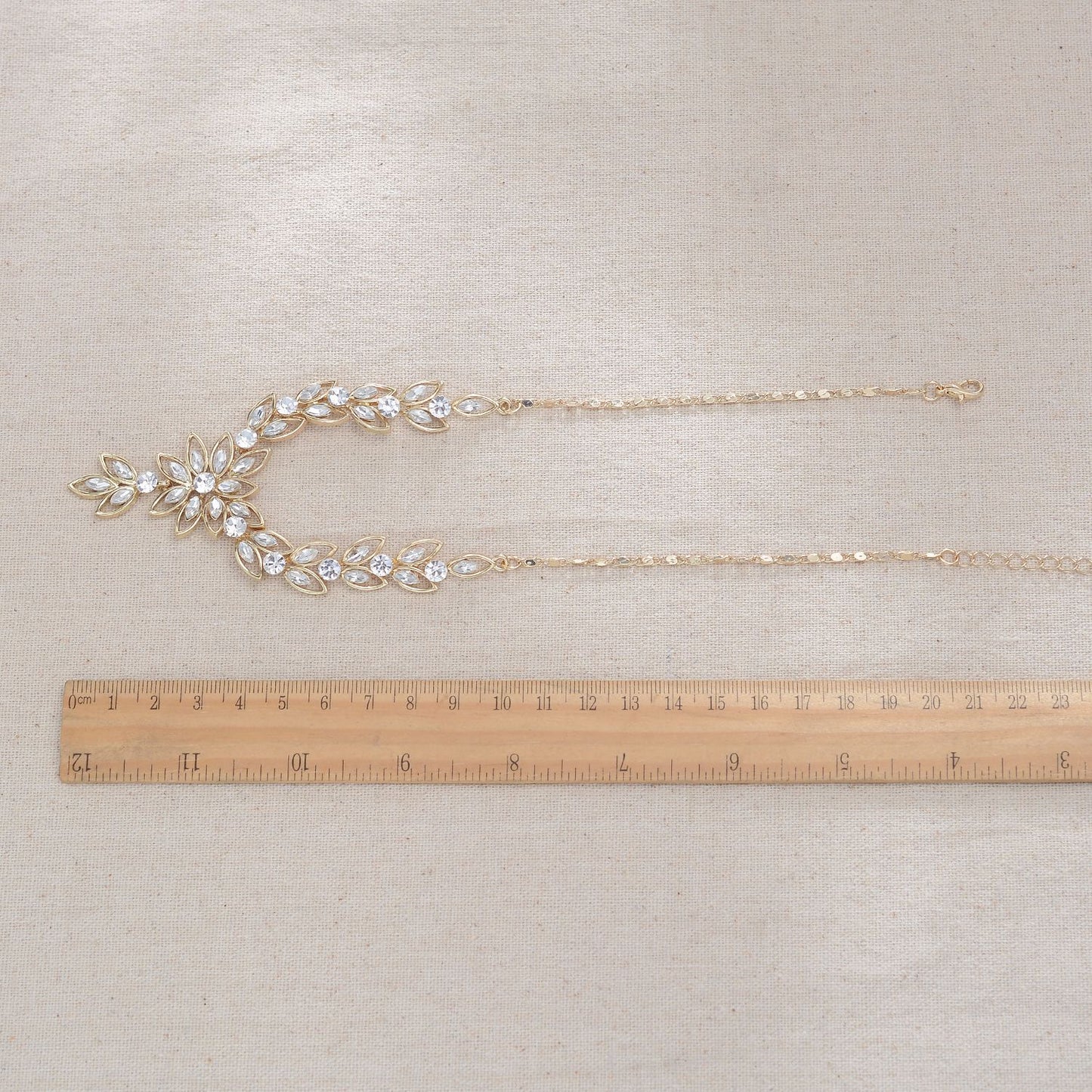 Elegante set collana e orecchini da donna a forma di goccia con strass e lega, con catena Singapore