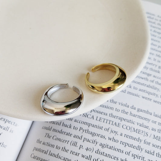 Anillo geométrico redondo de plata de ley 925 para mujer