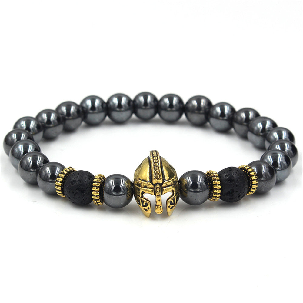 Fashion Men's Geometric Crown Bracelet with Rhinestone Inlay Alloy Hand Jewelry