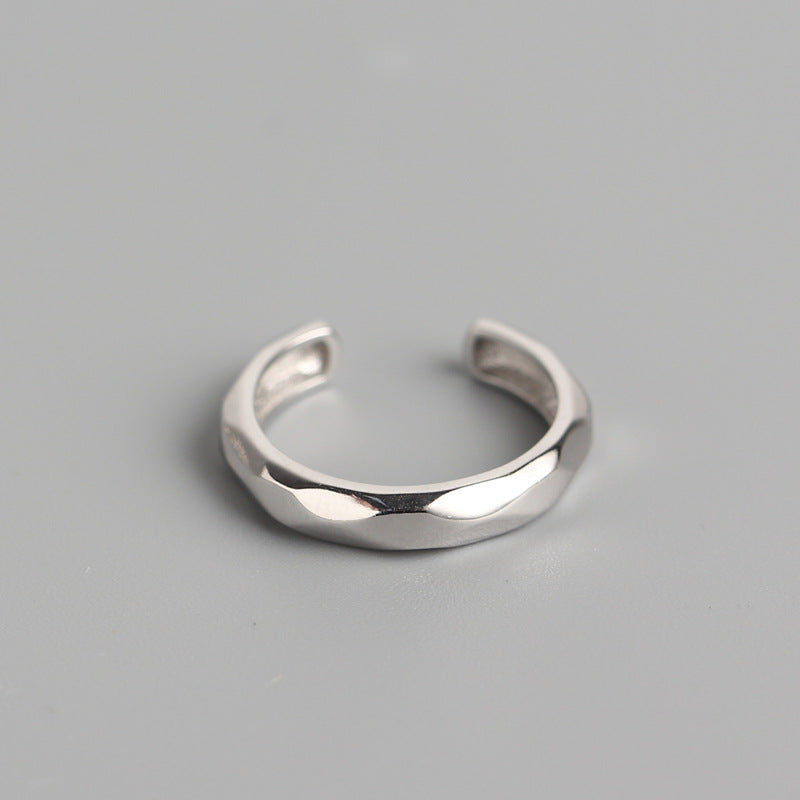 Minimalist 925 Sterling Silver Geometric Polished Ring for Women