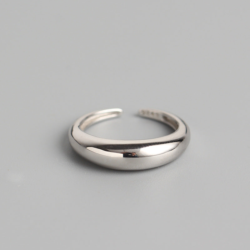 Minimalist 925 Sterling Silver Geometric Polished Ring for Women