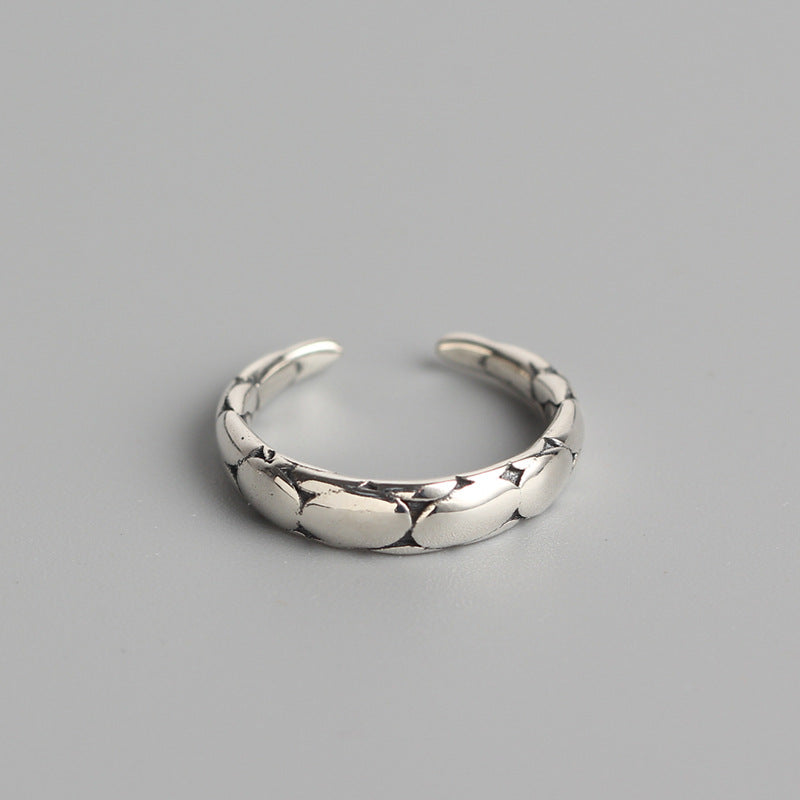 Minimalist 925 Sterling Silver Geometric Polished Ring for Women