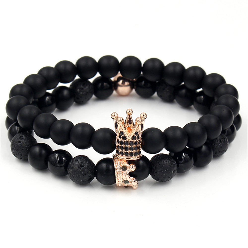Crown Shaped Alloy Bracelet Set with Rhinestone and Turquoise Inlay for Unisex
