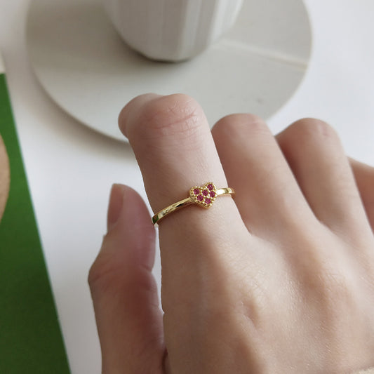 Anillo Minimalista de Plata de Ley 925 con Corazón para Mujer