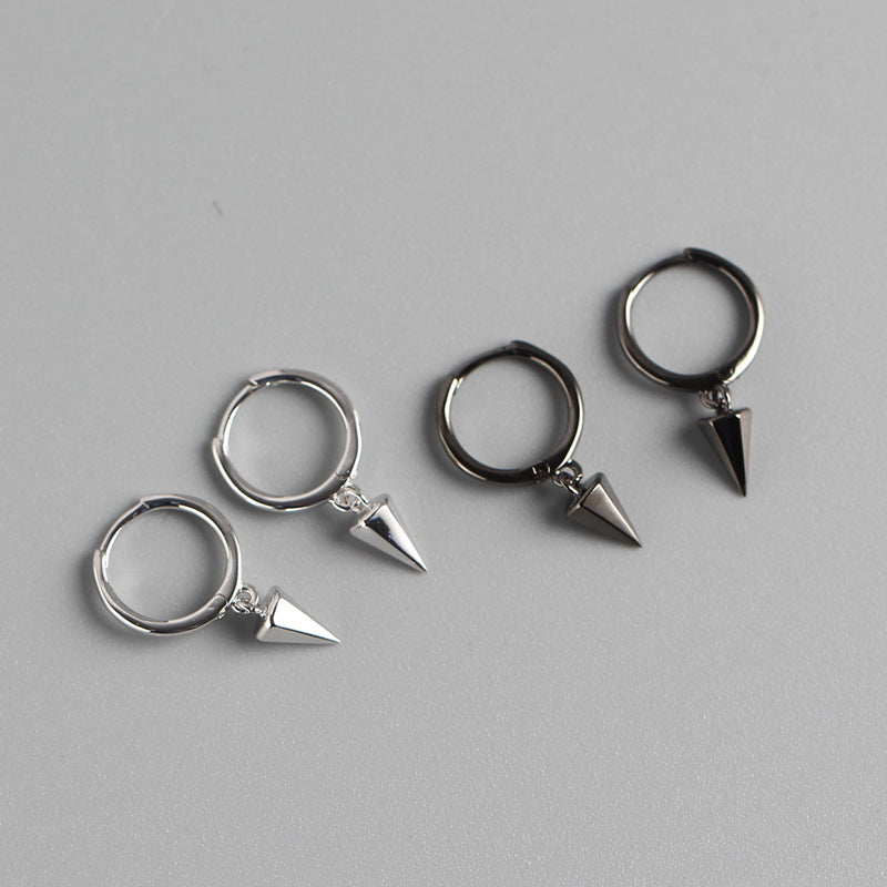 Sweet Streetwear 925 Sterling Silver Teardrop Geometric Polished Hoop Earrings