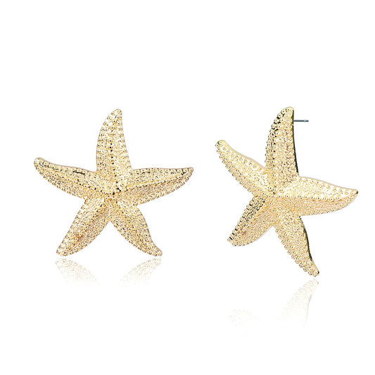 Pendientes de aleación con forma de estrella geométrica minimalista vintage para mujer