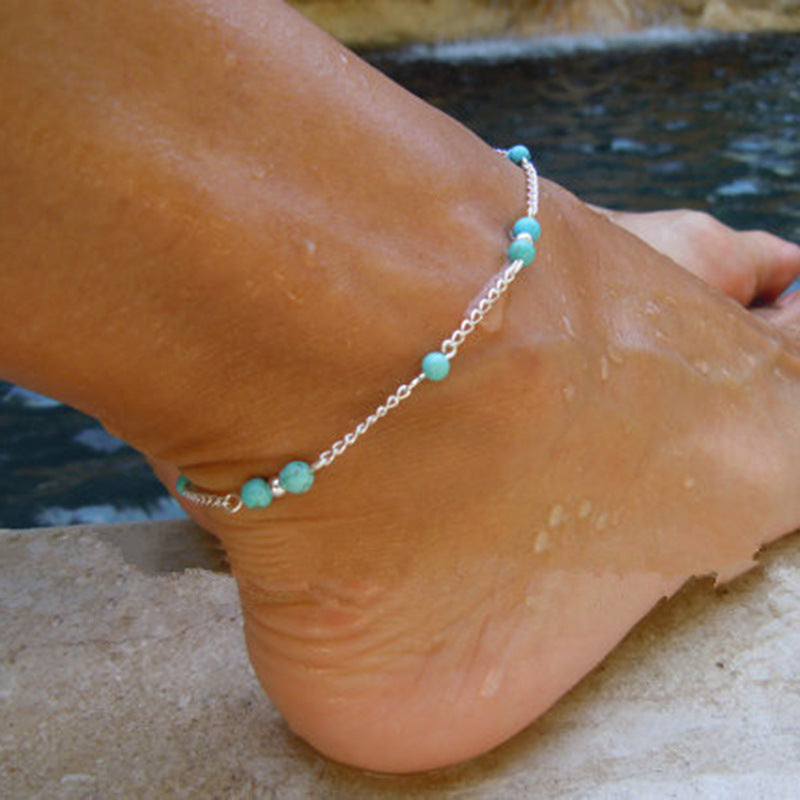 Women's Geometric Alloy Anklet Hand-Strung Fashion Accessory for Street Style