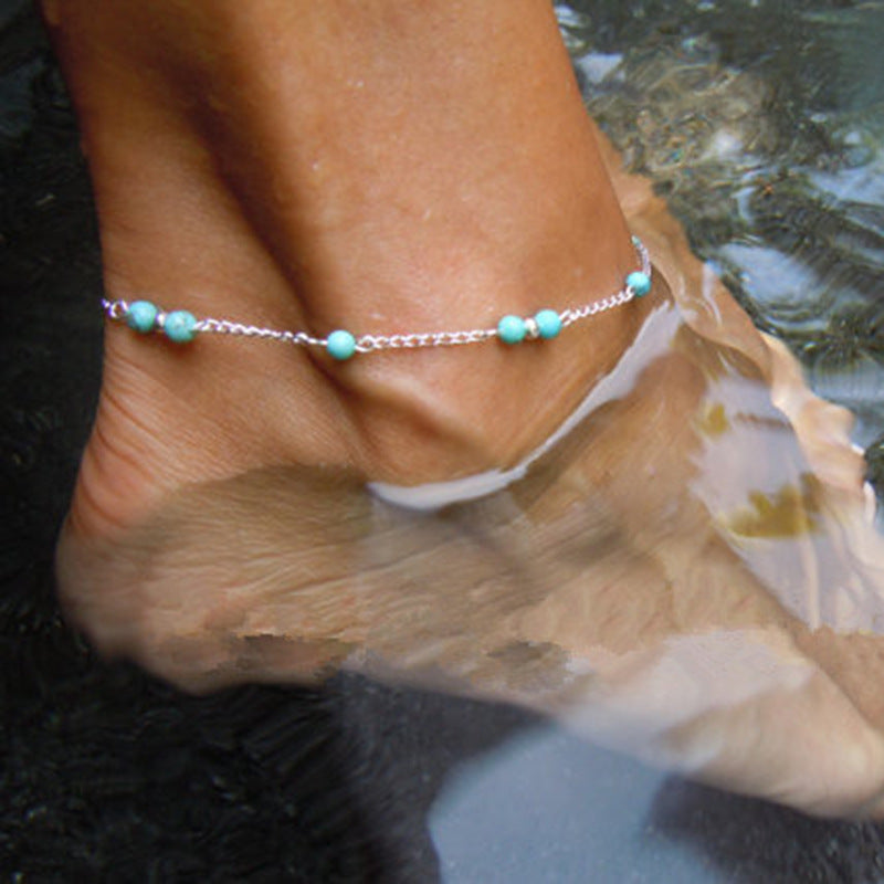 Women's Geometric Alloy Anklet Hand-Strung Fashion Accessory for Street Style