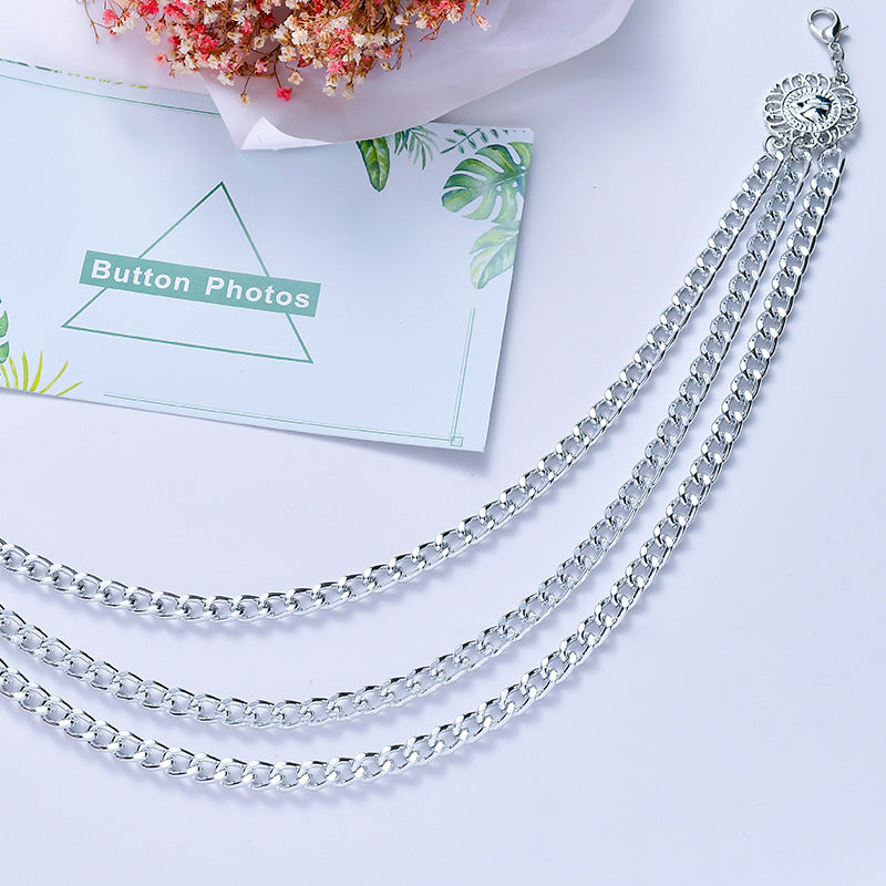Punk Vintage Casual Alloy Multi-Layer Exaggerated Queen Head Body Chain for Women