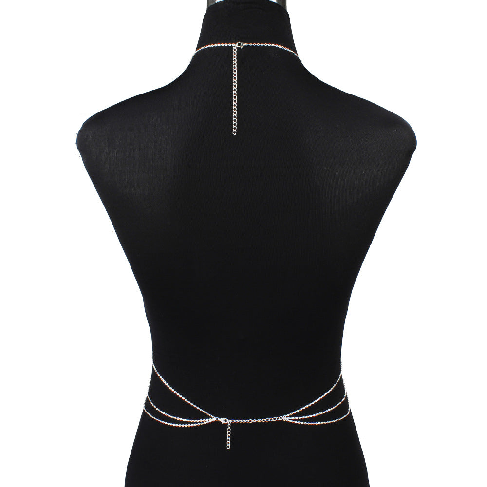 Geometric Plated Alloy Body Chain for Women