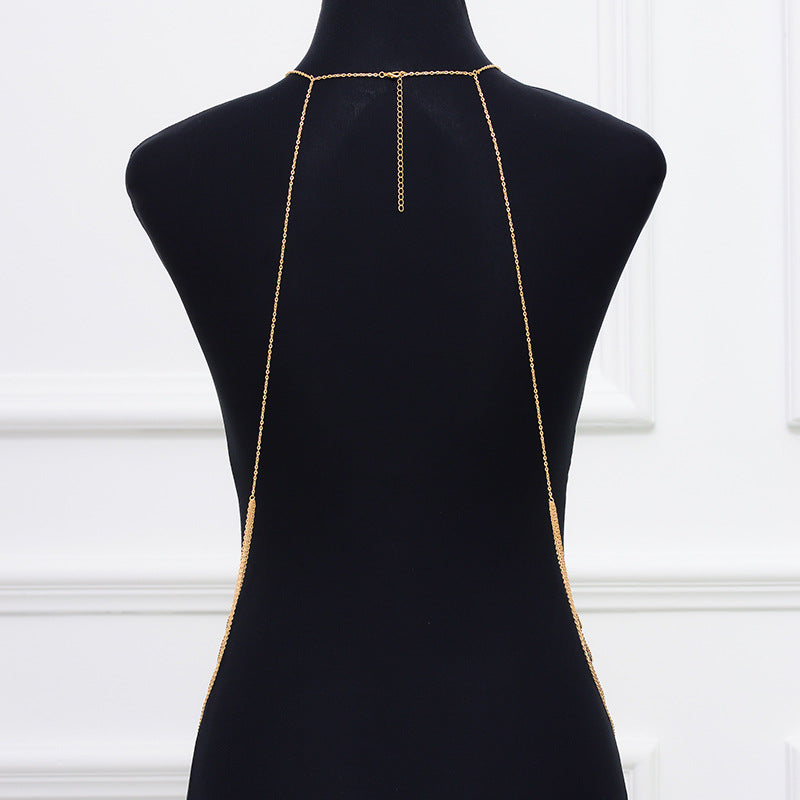 Oversized Multi-Layer Tassel Pearl Body Chain for Women Alloy Geometric Style