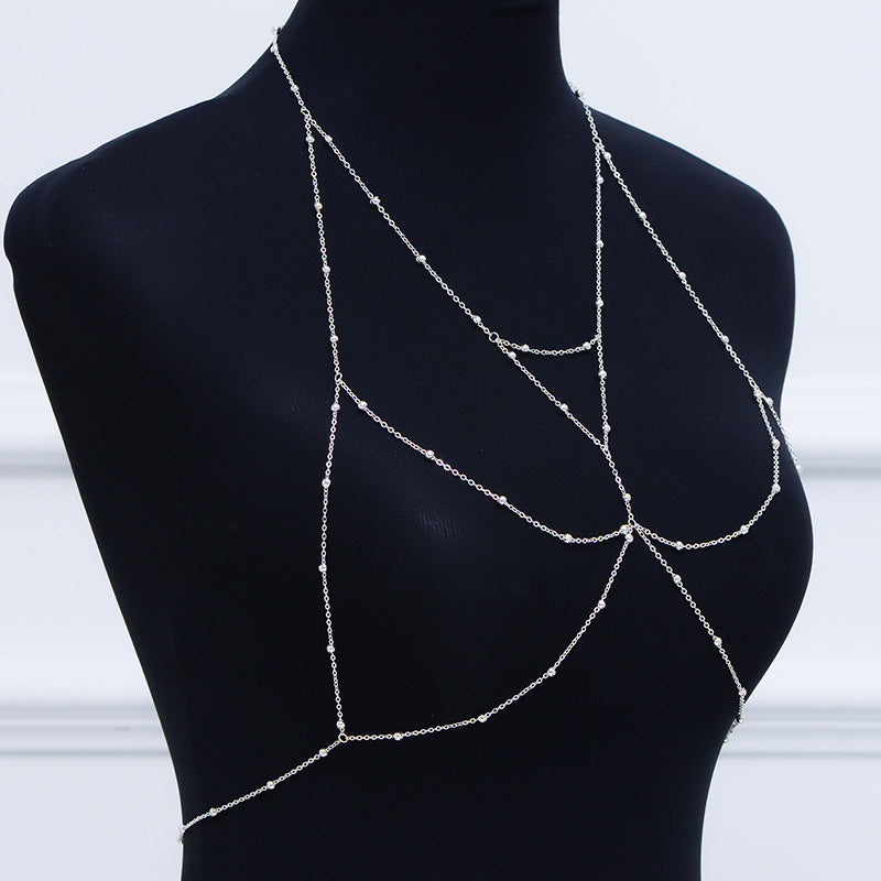 Fashion Geometric Body Chain for Women Alloy Plated Bikini Jewelry