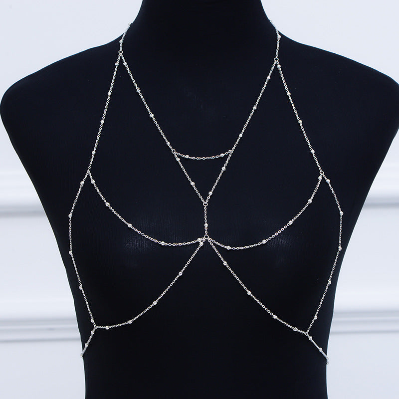 Fashion Geometric Body Chain for Women Alloy Plated Bikini Jewelry