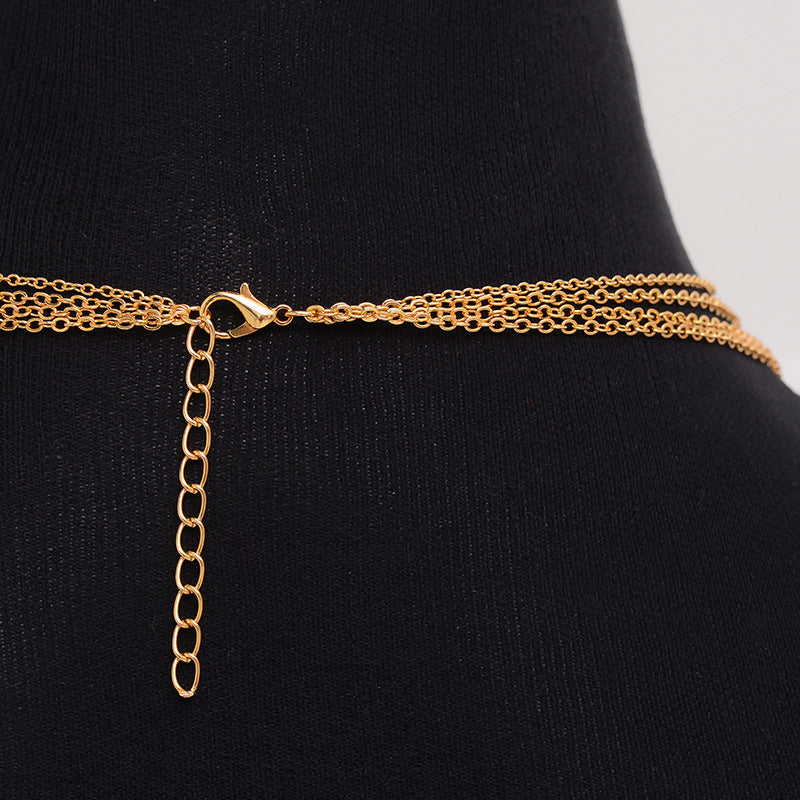 Fashion Multi-Layer Geometric Round Disc English Letter Rhinestone Cross Necklace