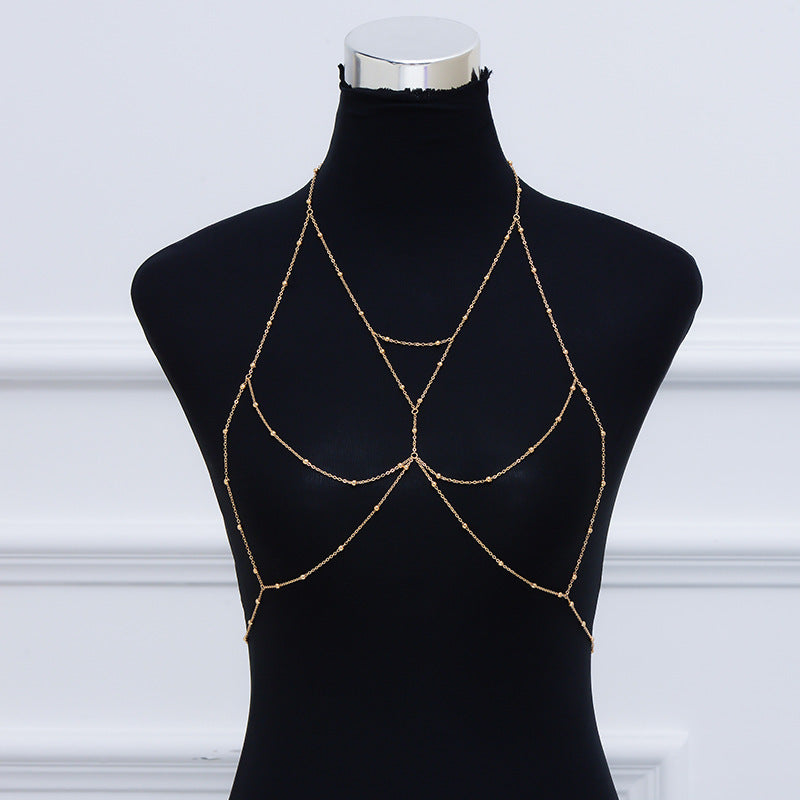 Fashion Geometric Body Chain for Women Alloy Plated Bikini Jewelry