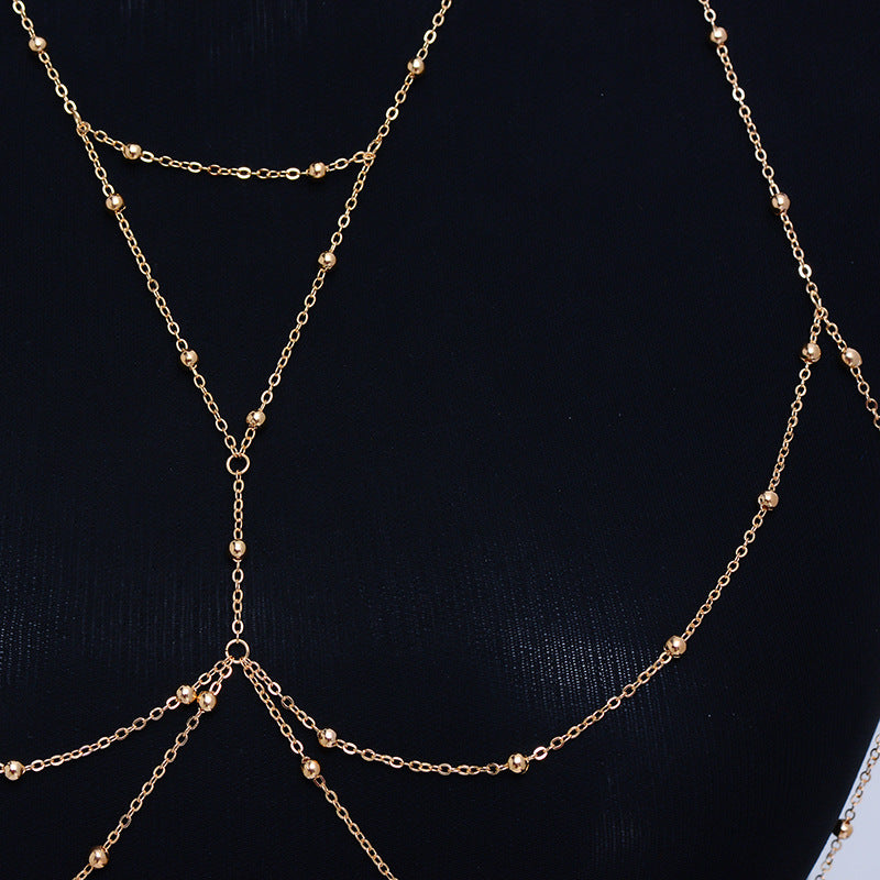 Fashion Geometric Body Chain for Women Alloy Plated Bikini Jewelry