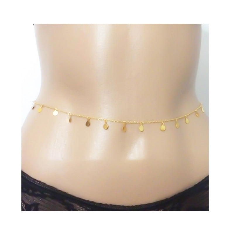 Minimalist Metal Plated Tassel Body Chain with Sequins for Women
