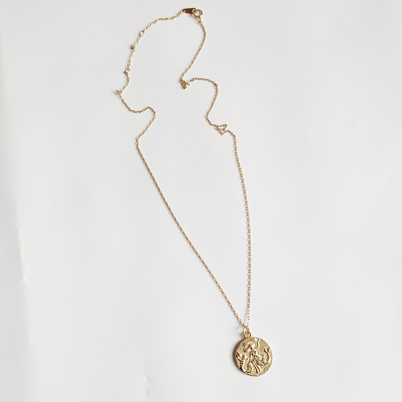 18K Gold Plated 925 Sterling Silver Geometric Mermaid Necklace