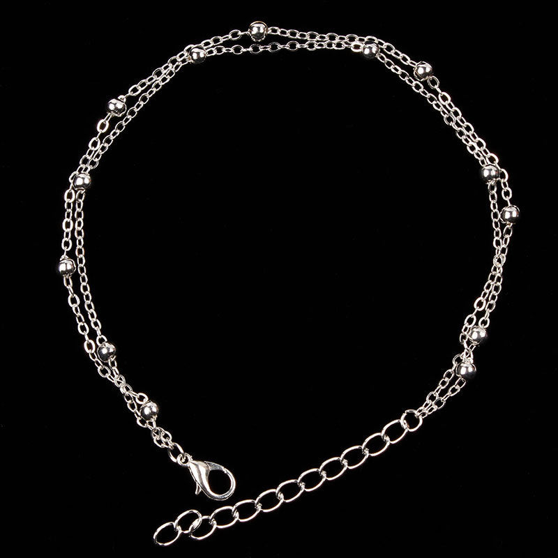 Women's Alloy Beaded Anklet Minimalist Western Style Summer Beach Anklet for Women