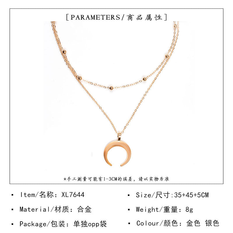 Women's Alloy Geometric Butterfly Crescent Moon Round Pendant Necklace Long Style Regular Chain