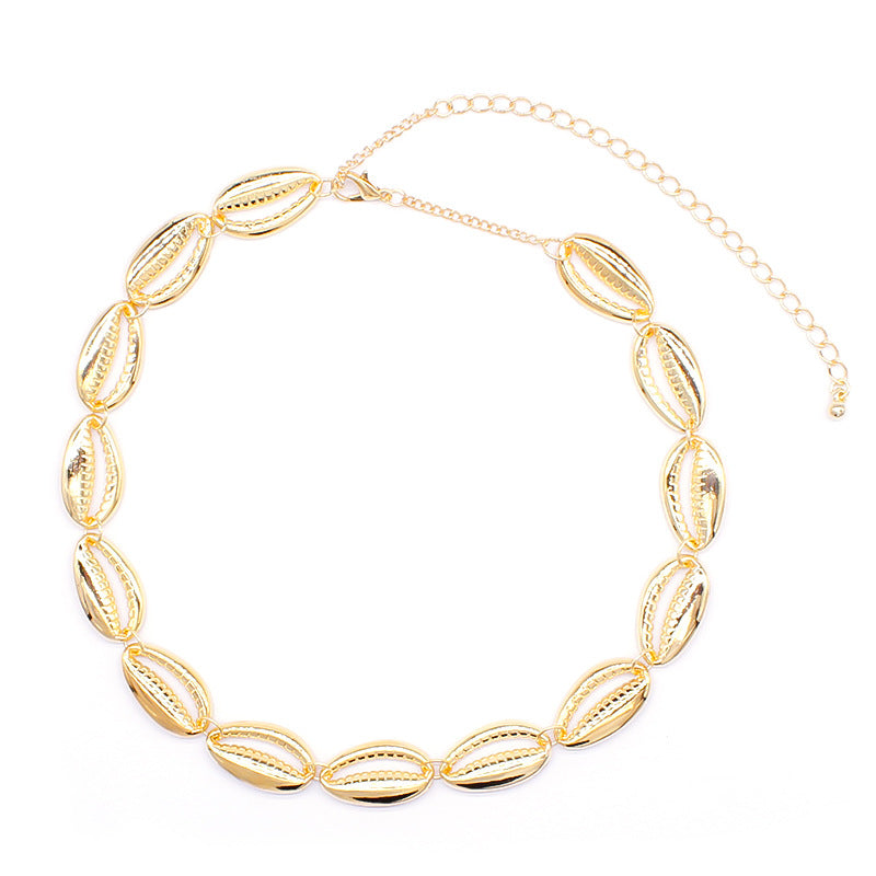 Fashion Shell Necklace Alloy Snake Chain for Women Beach Style