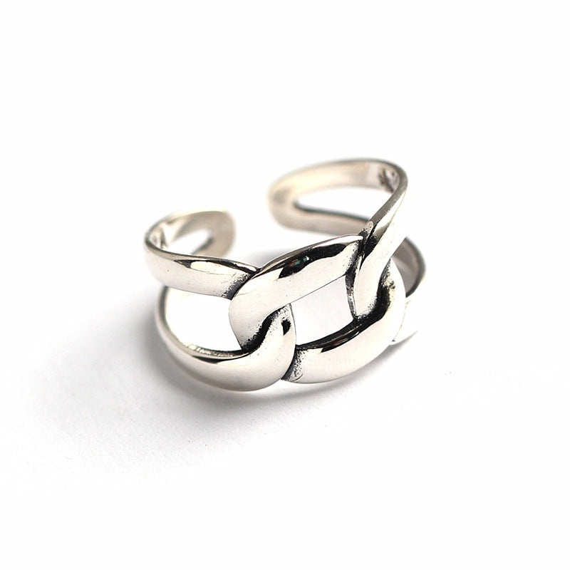 Anello Minimalista in Argento Sterling 925, Geometrico Quadrato Lucidato da Donna