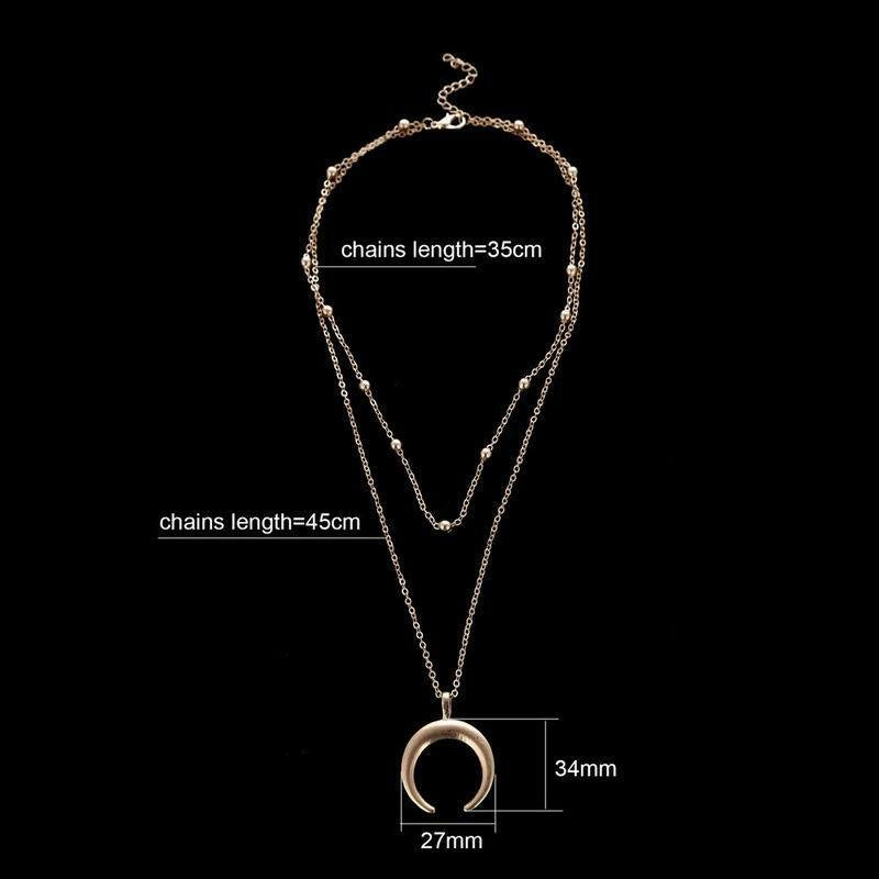 Women's Alloy Geometric Butterfly Crescent Moon Round Pendant Necklace Long Style Regular Chain