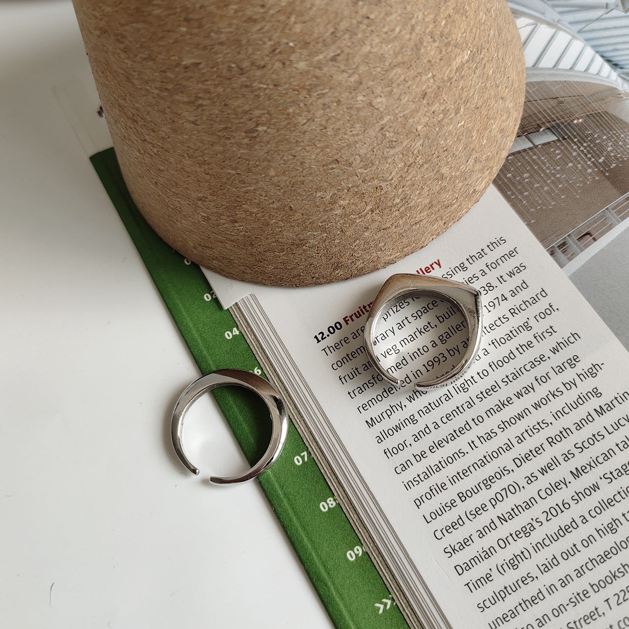 Anello da Donna Minimalista Streetwear in Argento Sterling 925 Lucidato con Geometria Rotonda