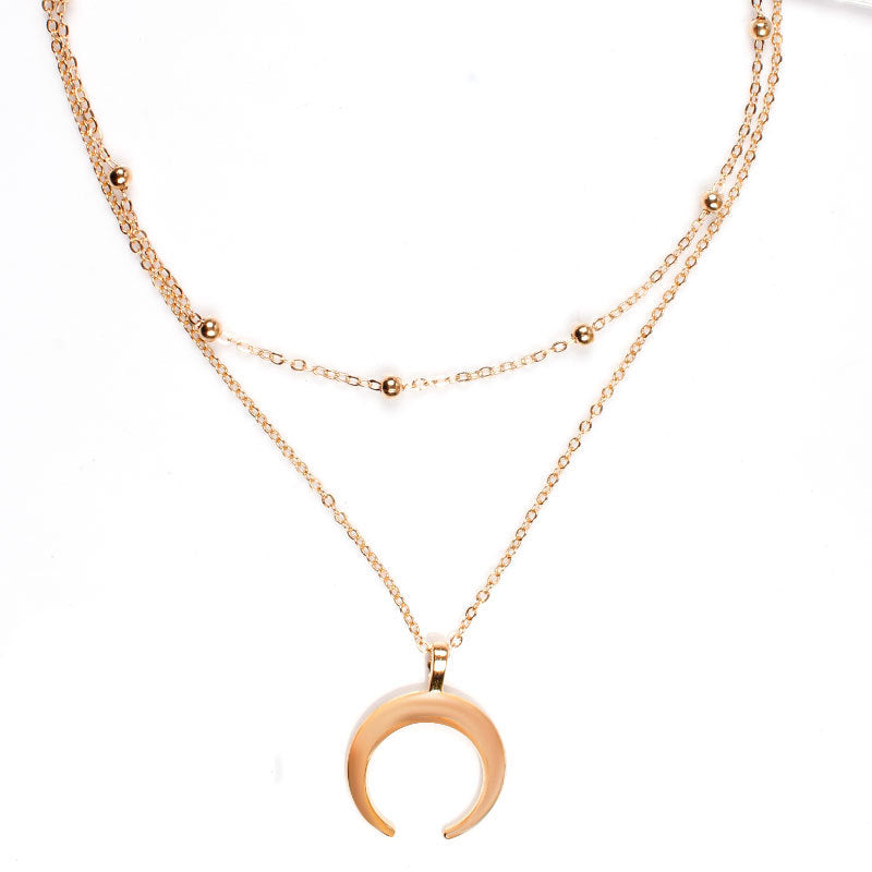 Women's Alloy Geometric Butterfly Crescent Moon Round Pendant Necklace Long Style Regular Chain