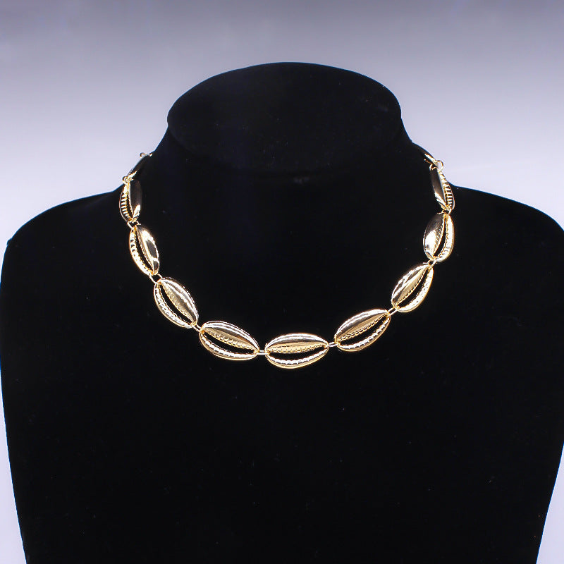 Fashion Shell Necklace Alloy Snake Chain for Women Beach Style