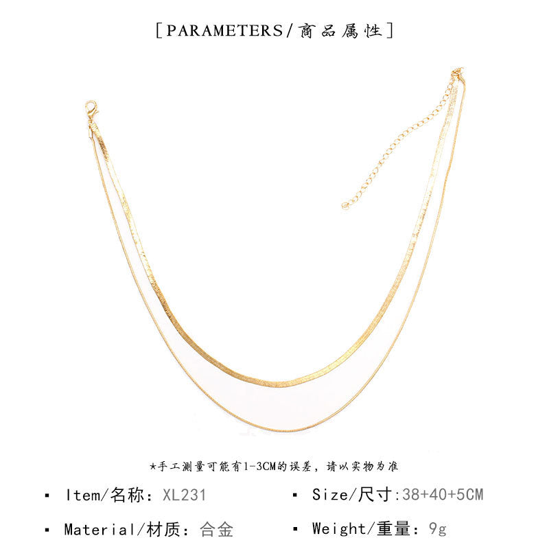 Minimalist Snake Chain Collar Necklace for Women