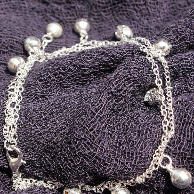 Tassel Bell Anklet Rhinestone Alloy Women's Minimalist Bohemian Anklet