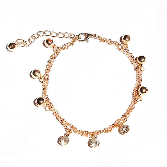 Tassel Bell Anklet Rhinestone Alloy Women's Minimalist Bohemian Anklet