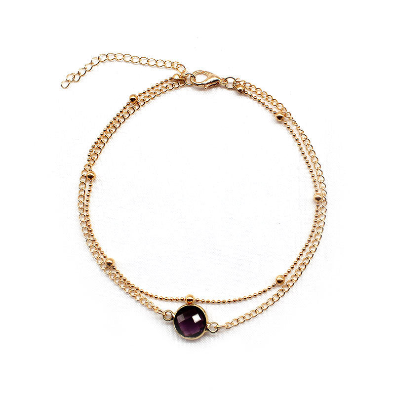 Minimalist Alloy Round Anklet