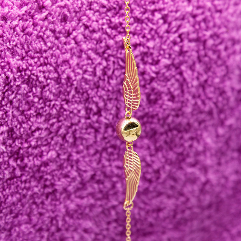 Vintage Harry Potter Deathly Hallows Plated Gold Snitch Wings Bracelet
