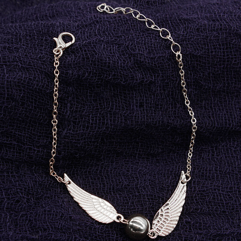 Vintage Harry Potter Deathly Hallows Plated Gold Snitch Wings Bracelet