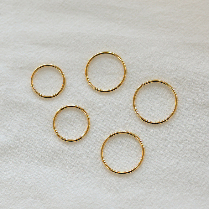 Anello da donna in argento sterling S925, stile coreano, minimalista, geometrico, sottile, liscio, lucido, con fascia lineare a cerchio