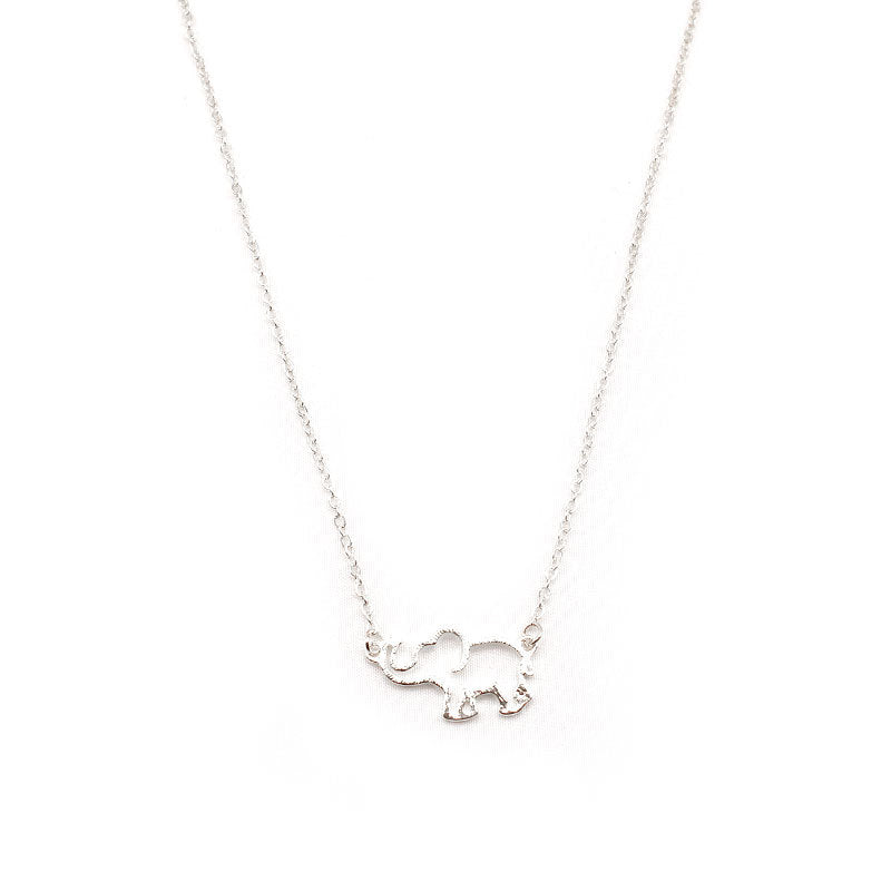 Long-Nose Elephant Necklace Alloy Cross Chain Women's Pendant Jewelry