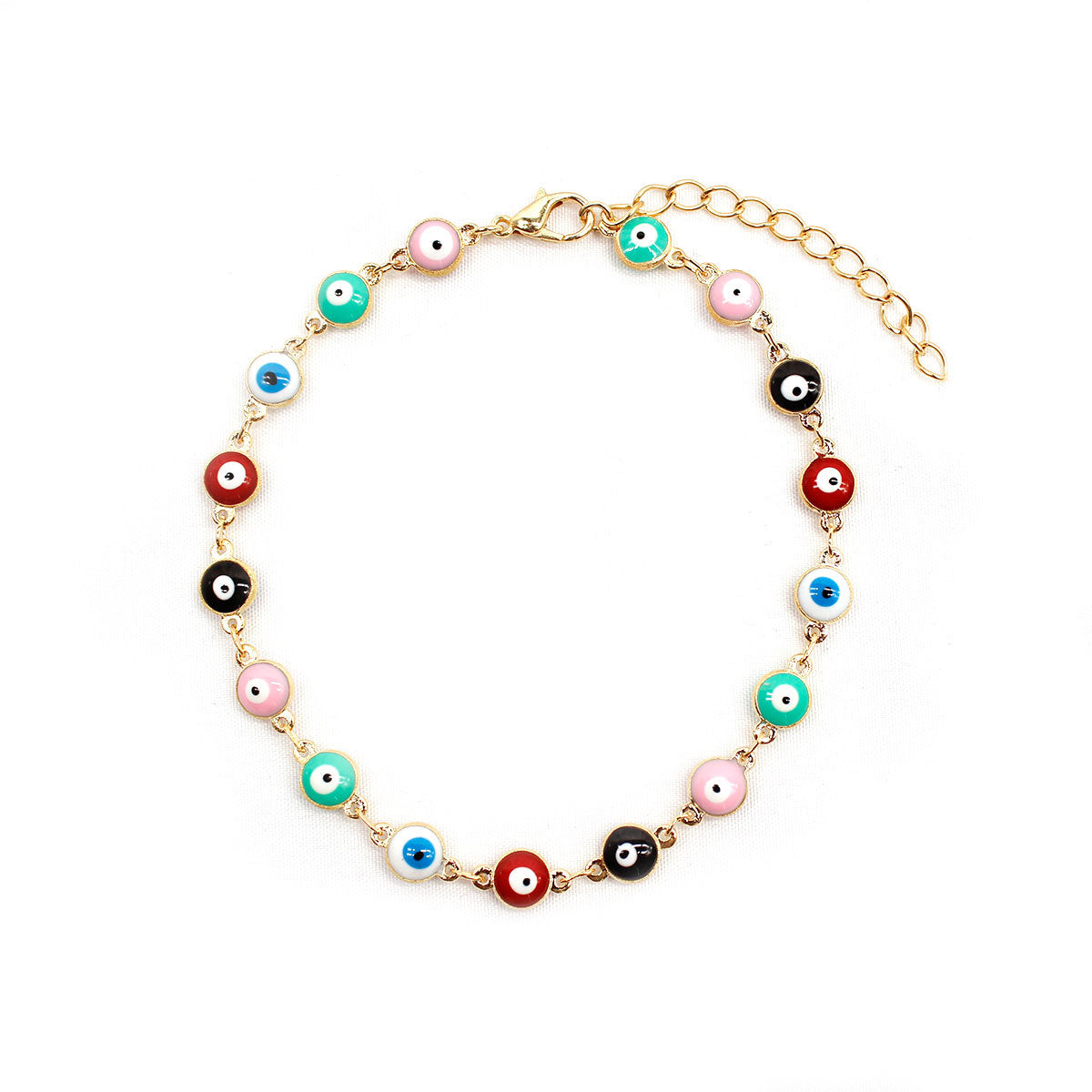 Summer Fashion Beach Anklet with Metal Eye and Teardrop Dangle for Women